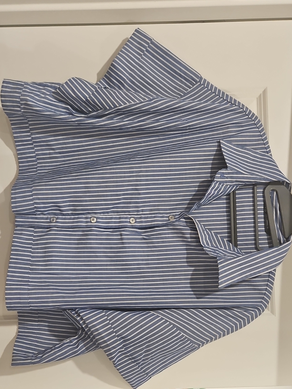 Zara Blue and White Striped Dress Shirt